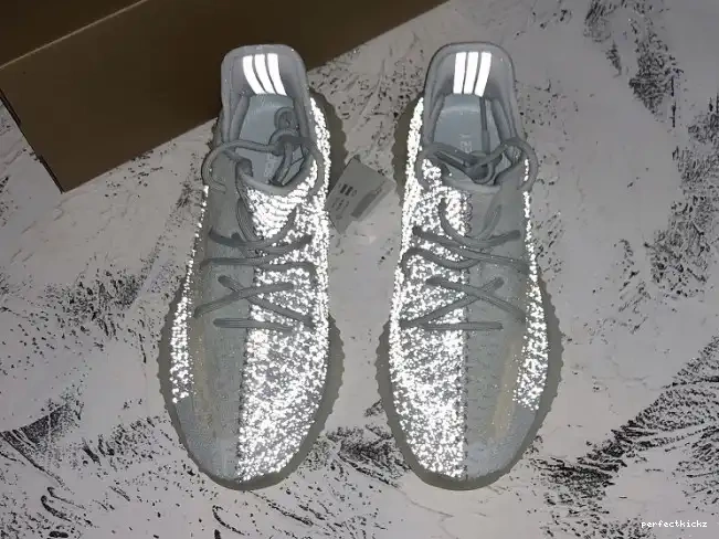 White Adidas Reflective Boost FW5317 Yeezy 350 V2 Cloud 0501